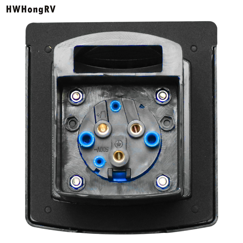 Встроенная розетка для дома на колесах, морская уличная розетка для дома на колесах, 110 В - 220 В, ABL, черный