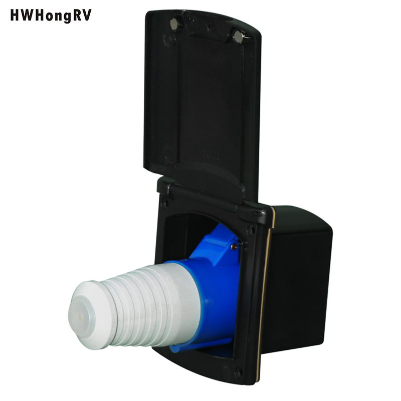 Встроенная розетка для дома на колесах, морская уличная розетка для дома на колесах, 110 В - 220 В, ABL, черный