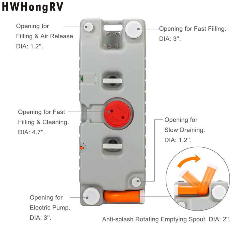 Морской резервуар для воды на колесах для кемпинга 75 л Серый, контейнеры для воды Складная канистра для воды Резервуар для воды Канистра для воды Сумка для воды на случай чрезвычайной ситуации 