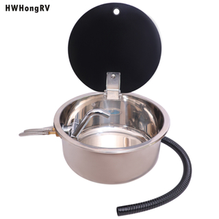 HWHongRV аксессуары для автодома дом на колесах раковина из нержавеющей стали со застекленной крышкой складная раковина для лодки встроенный кран