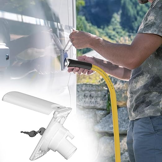 Водозаборное отверстие для автофургона с крышкой, входное отверстие для самотечного заполнения водой с квадратной байонетной крышкой, магнитное притяжение и ключи блокировки, подключение пресной воды для лодок-домов на колесах Rv Camper