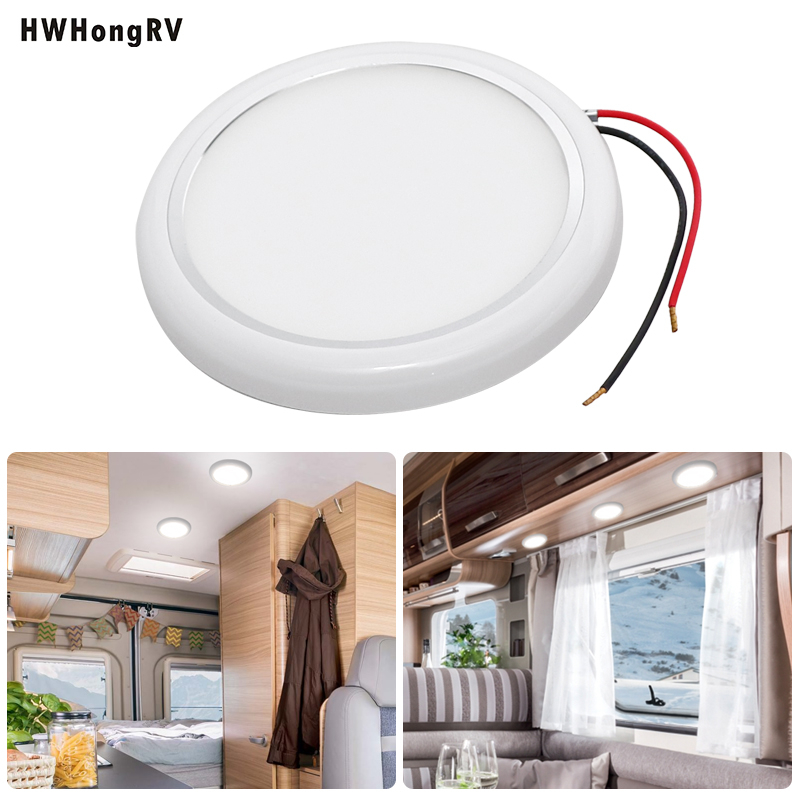 Светодиодный светильник для чтения на крыше автомобиля, каравана, кемпервана, фургона, прицепа, интерьер 10-30 В, купольный потолочный светильник, динамическая RGB мигающая лампа