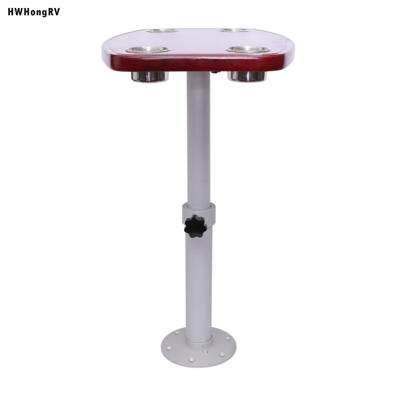 HWHongRV Легкосъемный морской дом на колесах Любая регулируемая по высоте ножка стола с дубовой столешницей Алюминиевый сплав
