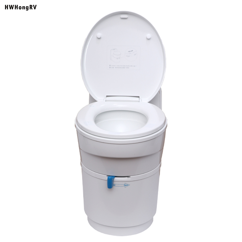 Электрический унитаз для кемперов изготовлен из легкого полипропилена и предназначен для комфортных помещений на морских судах и в автофургонах.