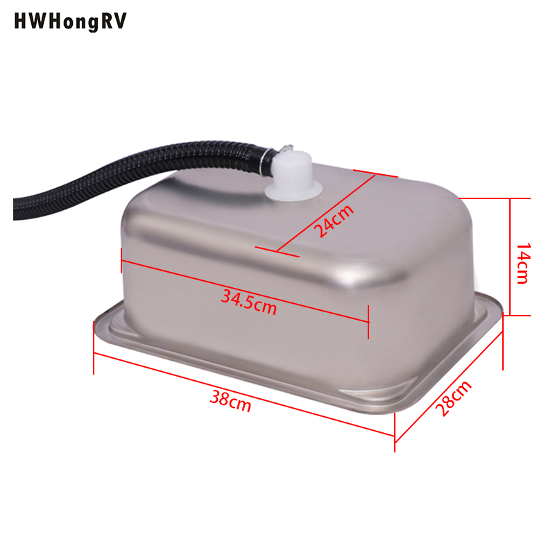 HWhongRV Campervan из нержавеющей стали, ручная мойка, кухонная раковина для кемпера с разделочной доской