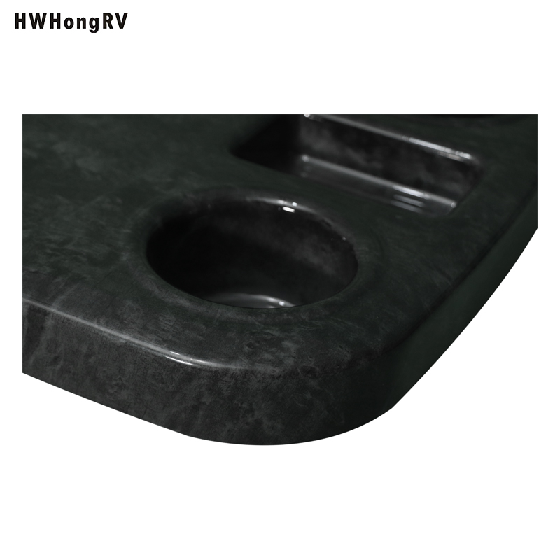 черная столешница из АБС-пластика для морских судов и яхт с подстаканником