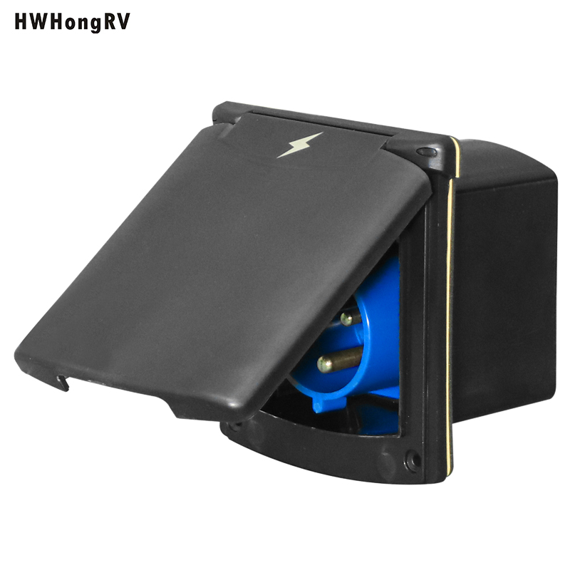 Встроенная розетка для дома на колесах, морская уличная розетка для дома на колесах, 110 В - 220 В, ABL, черный