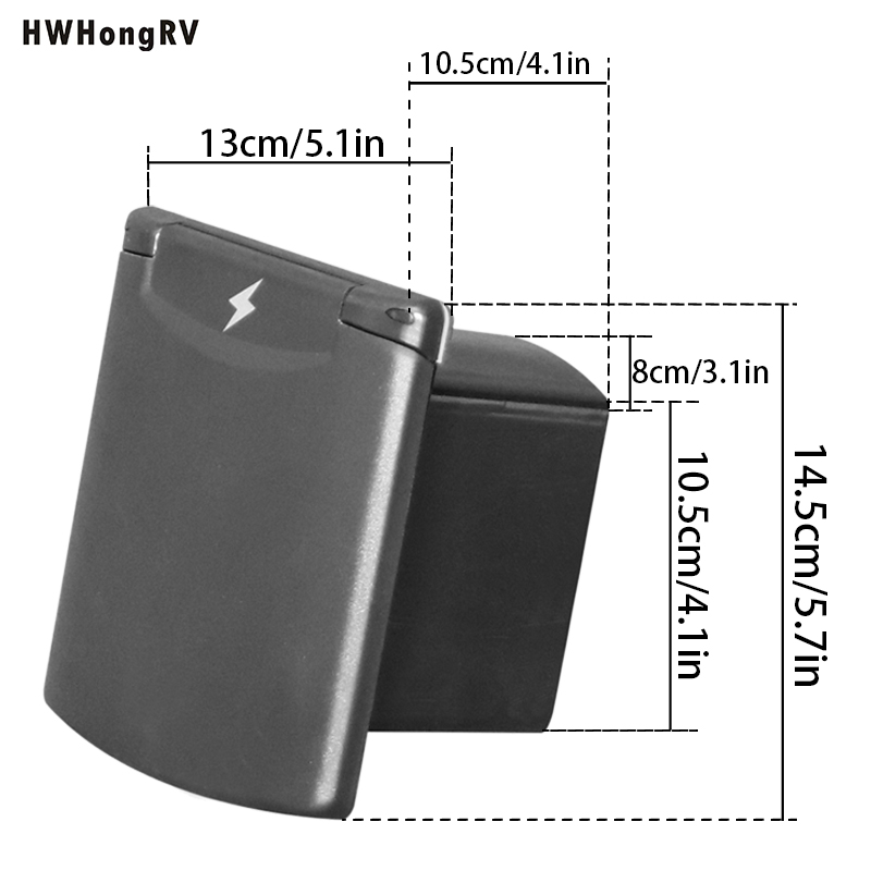 Встроенная розетка для дома на колесах, морская уличная розетка для дома на колесах, 110 В - 220 В, ABL, черный